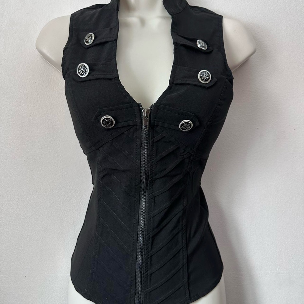Black Zippered Women's Top
